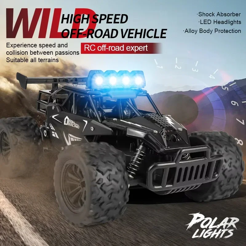 1:16 4WD RC Car With Led Lights 2.4G Radio Remote Control Cars Buggy Off-Road Control Trucks Boys Toys for Kids Gifts