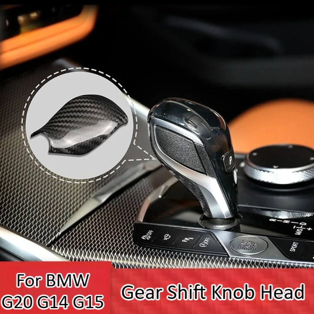 

For BMW G20 G14 G15 Real Carbon Fiber Gear Shift Knob Head Cover Rear Trim Panel Sticker Car Interior Styling Accessorie Kit Set