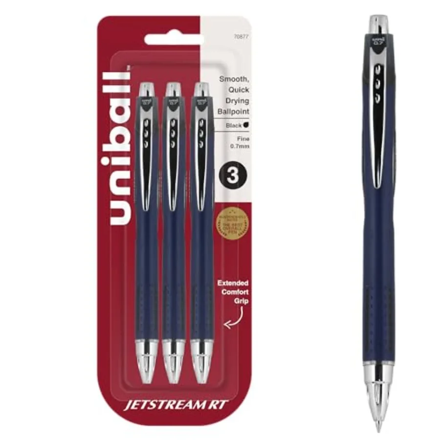 

Jetstream RT Pens - NY Times Wirecutter Best Pen for Over a Decade - Pack of 3 Black Fine Point Pens 0.7mm - Back to School Pen
