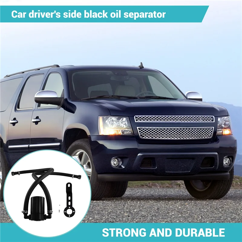 

AB59-For Chevy Silverado 1500 5.3L J&L Oil Separator 3.0 Driver Side Black 2014-2018