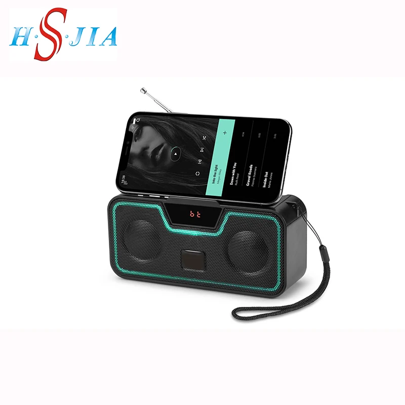 Wireless Portable Bluetooth Speaker FM radio BT/TF/USB/LED high quality stereo outdoor speakers