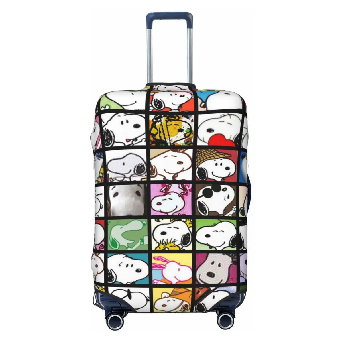 

Beagle Dog Snoopy Collage Travel Luggage Cover Washable Cartoon Suitcase Cover Protector Fit 18-32 Inch