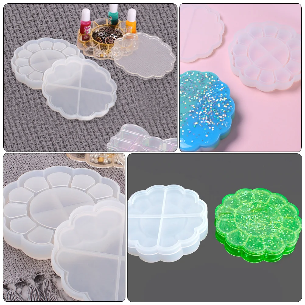 

Silicone Mold for DIY Storage Box Art Craft Resin Accessories Unique Flower Shape Epoxy UV Casting Tool Jewelry Gifts Soap
