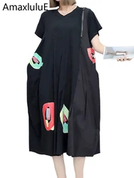 Amax luluE 2025 Summer Fashion Clothing Womens Luxury Loose Printed Dresses Leisure Classic Elegant Vestidos Vintage Streetwear