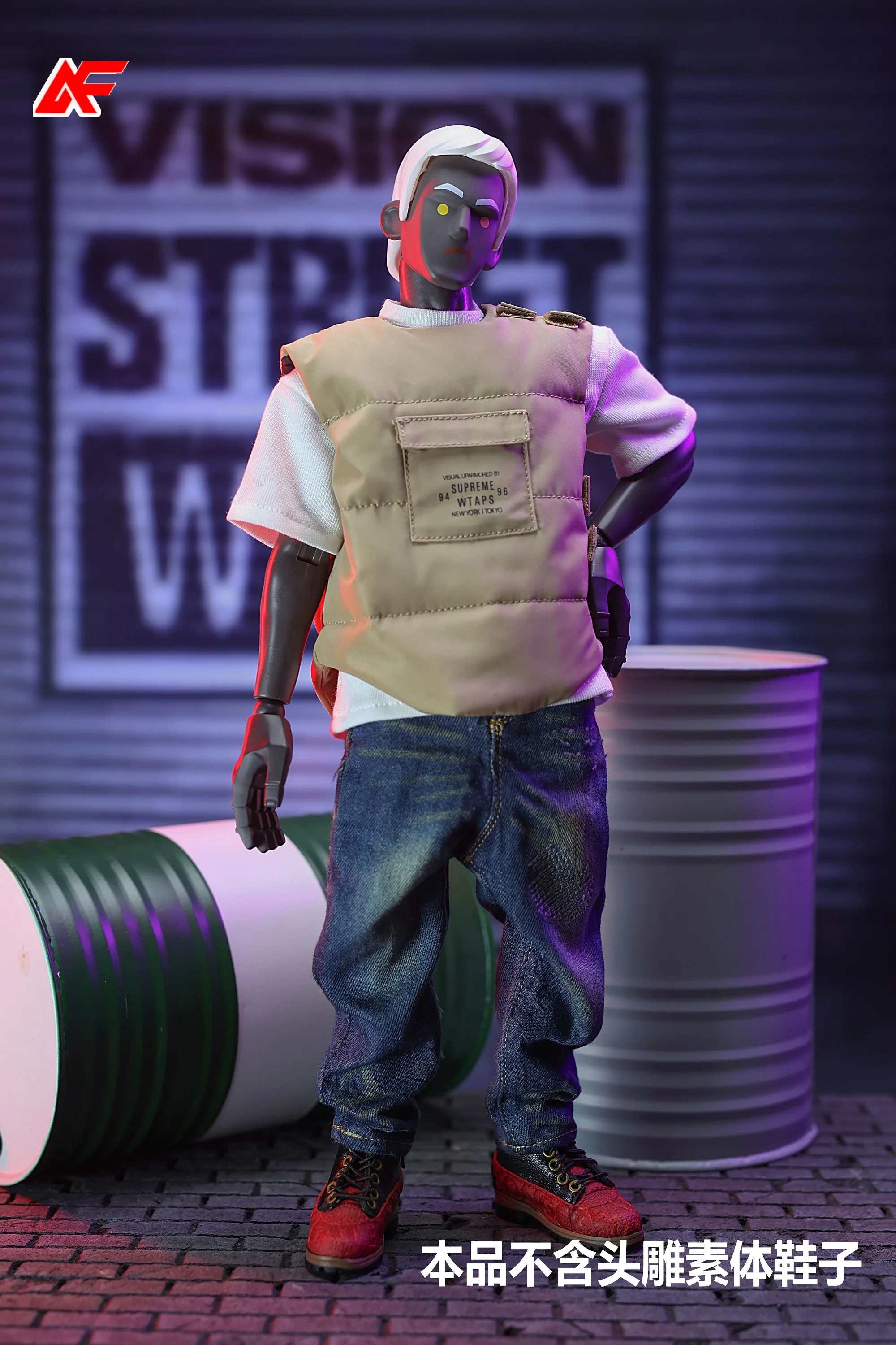 Trickyman12 Roupas Masculinas em Escala 1/6, Camisa Branca, Jeans e Colete, Roupas Modernas para Bonecos de Ação de 12'' TBLeague PH JO