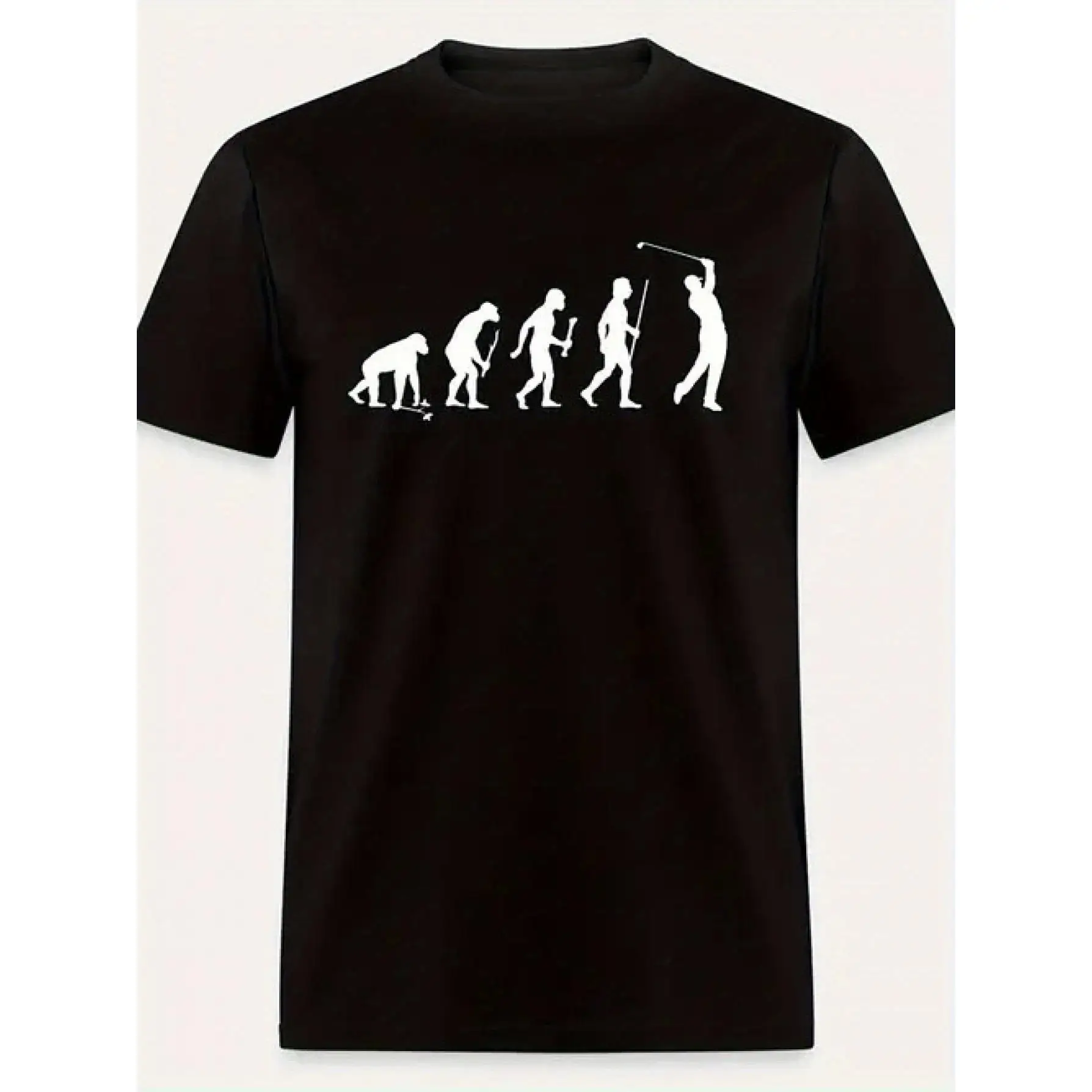 

Men'S Funny Evolution for Man Golf- Graphic T-Shirt- Humorous Golf-Themed Human Evolution Print, Regular Fit Casual