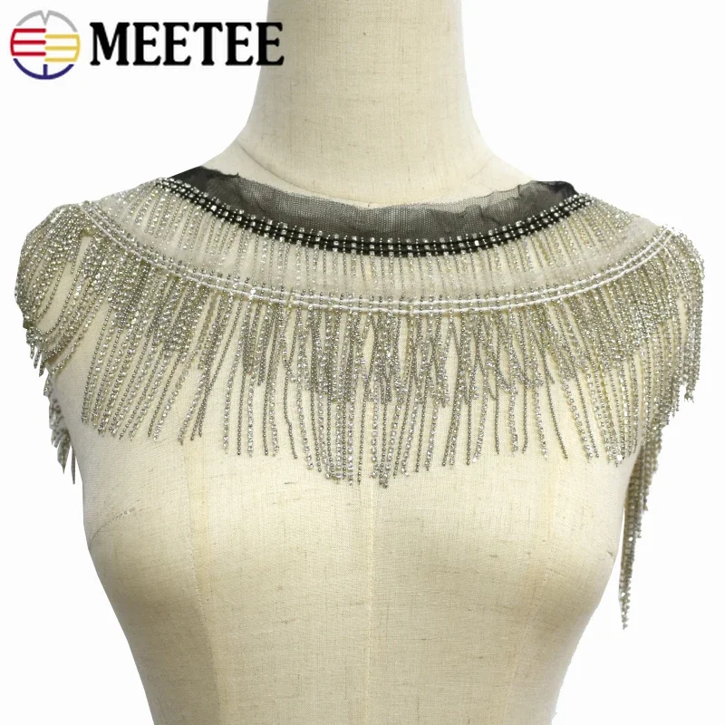 1/2Yards Meetee 9cm Diamond Chain Fringe Tassel Lace Trim Beaded Ribbon DIY Apparel Underwear Skirt Dress Decoration Accessories