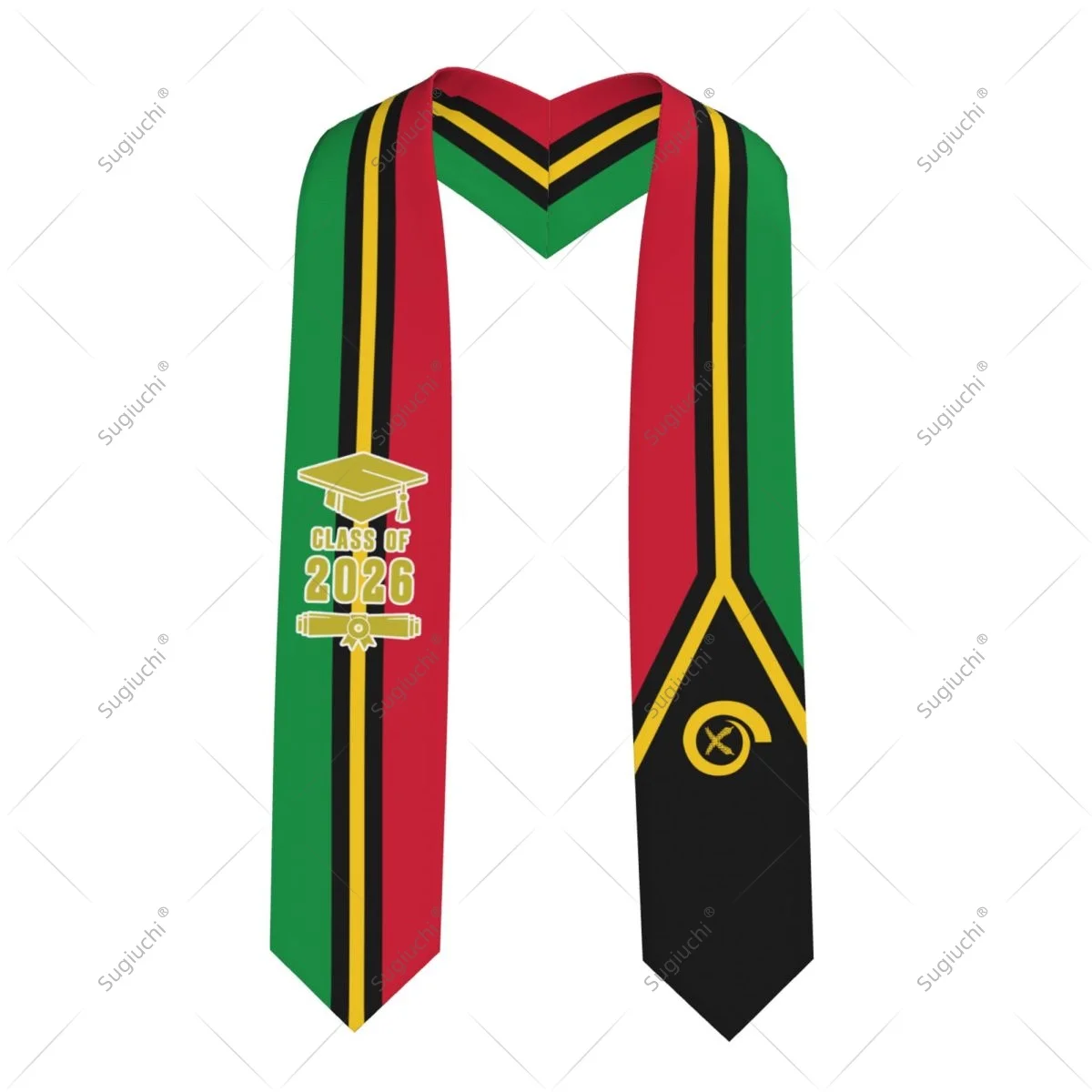 Vanuatu Flag Class Of 2026 Graduation Stole Sash Scarf For International Students Proud Ceremony Adult Unisex