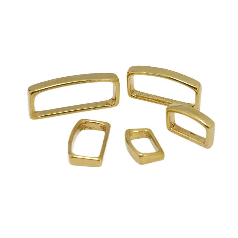 10pcs Solid Brass Belt Keeper D Shape Belt Strap Loop Ring Buckle for Leather Craft Bag Strap Belt 16mm 20mm 25mm 32mm 38mm