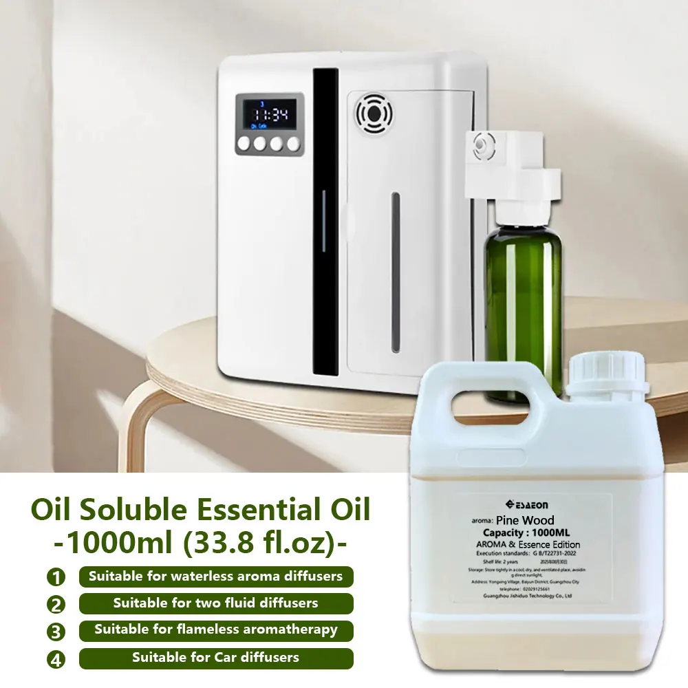 ESAEON 1000ml (33.8 fl.oz) Pine Wood/Flax Essential Oil - For All Waterless Aromatherapy Machines, Club/Hotel Aroma Machine Oils