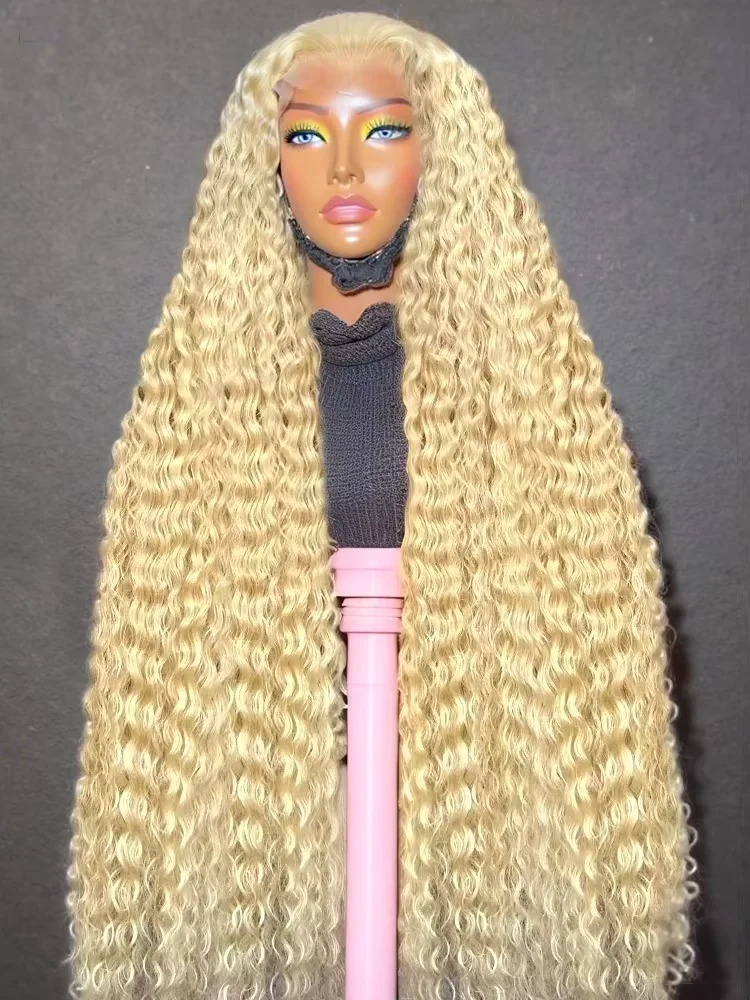 

40 Inch 613 Blonde Deep Wave Wig Human Hair HD 13x6 Lace Front Glueless 250 Density High Quality Vietnamese Natural Hair