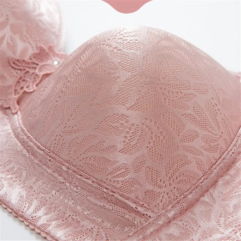 Sexy Flower Print Silky Lace Bra for Women Thin Cup Gym Sports Bras Wireless Push Up Female Underwear Seamless Fitness Tops Lady