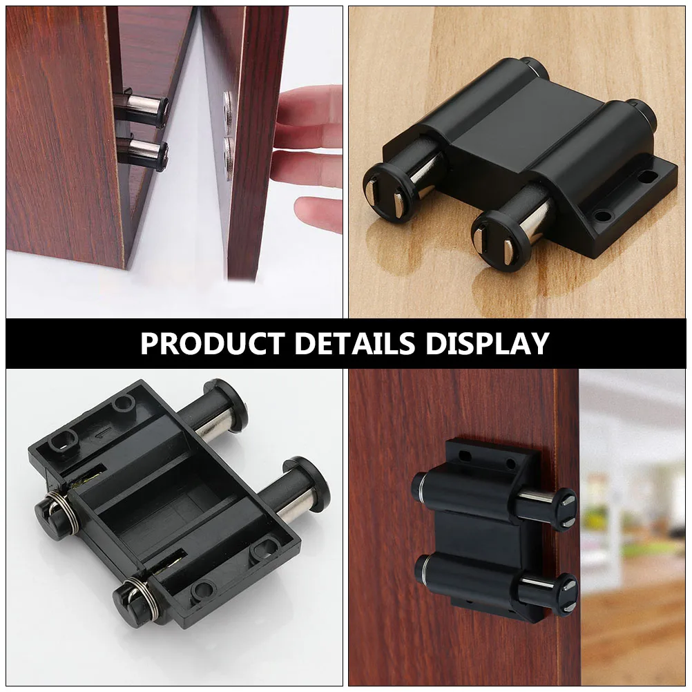 

4Pcs Flexible Magnetic Cabinet Latch Double Door Push Catcher Latch Lock For Home Workshop Garage Security