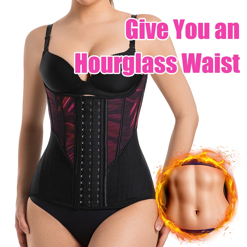 Women Breathable U-shaped Waist Trainer Buttoned Shapers Breast Lifted  Slimming Steel BoneCorset