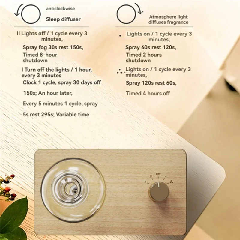

AT28-Nebulizing Essential Oil Diffusers Cordless Rechargeable Wooden Glass Cold Aroma Diffuser Forliving Room Home Office