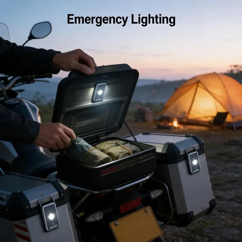 1/2pcs Multi-Functional & Portable Motorcycle Trunk Sensor Light LED Interior Light Built-in Automatic Sensing Technology Parts