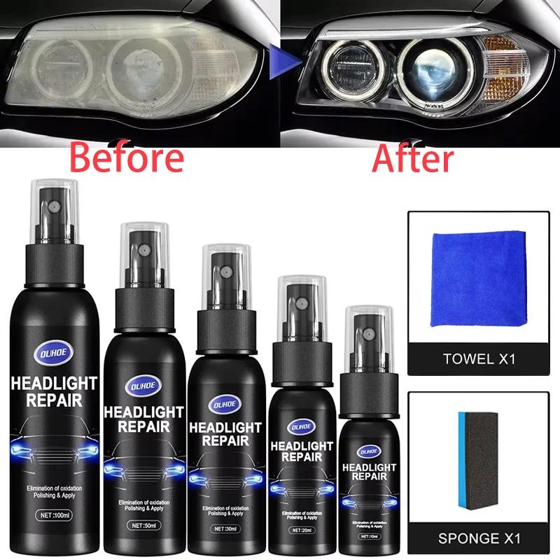 

Car Headlight Polishing Scratch Repair Fluid Best-selling Cars Light Restoration Kit Auto Cleaning Accessories 10/20/30/50/100mL