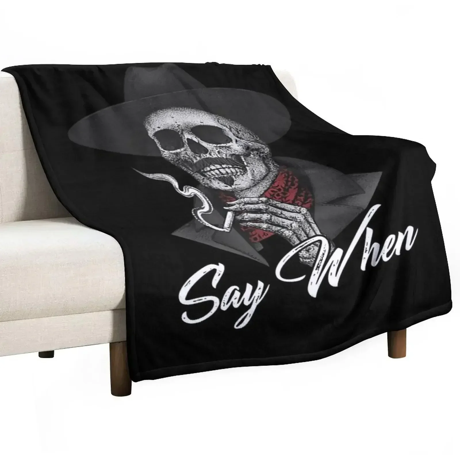 

SAY WHEN American Strong skeleton smoking Throw Blanket Summer Luxury Thicken Blankets