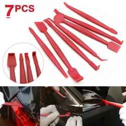 7Pcs Car Wrap Vinyl Scrapers 3D Carbon Fiber Decal Film Micro Squeegee Felt Kit Wrap Vinyl Tools Red Universal Car Accessories