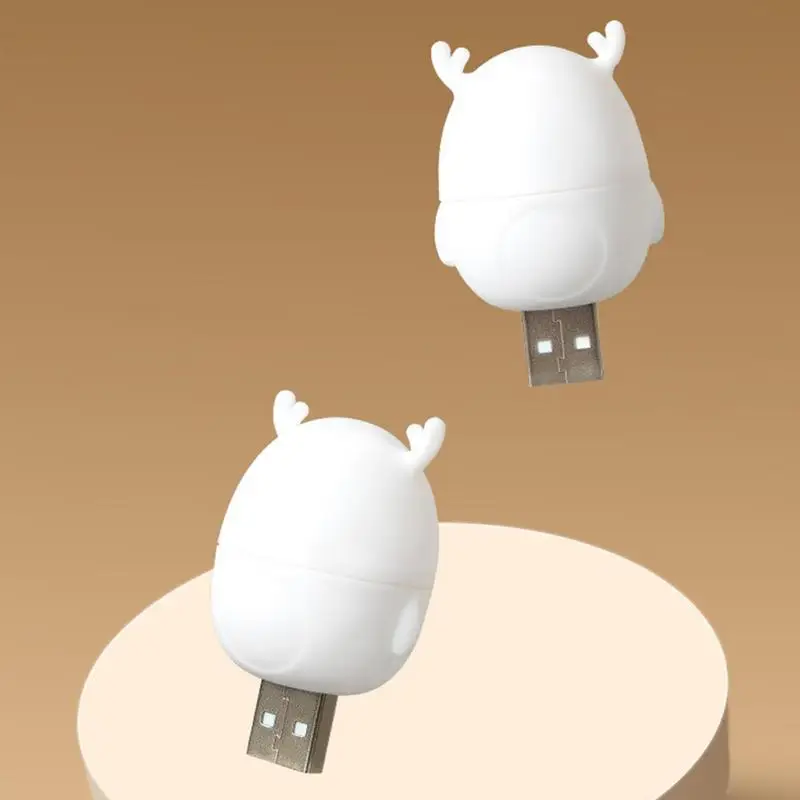 Luz de noche de ciervo para bebé, lámpara de Noche Blanca/cálida, Plug And Play, recargable por USB para niños, regalo para bebé, dormitorio de cabecera