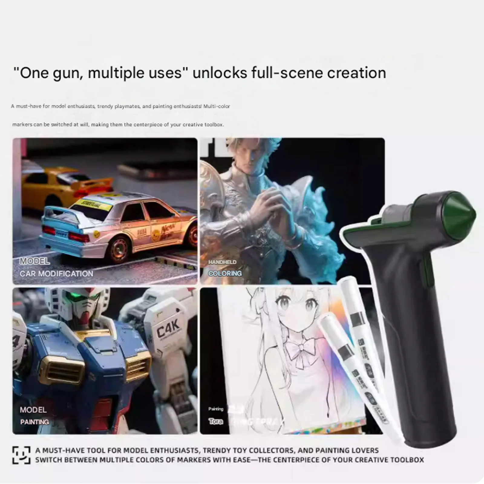 New Airless Pump Electric Spray Paint Gun Home Use DIY Model Color Changing Figure Coloring Spray Paint Pen Paint Tool Set