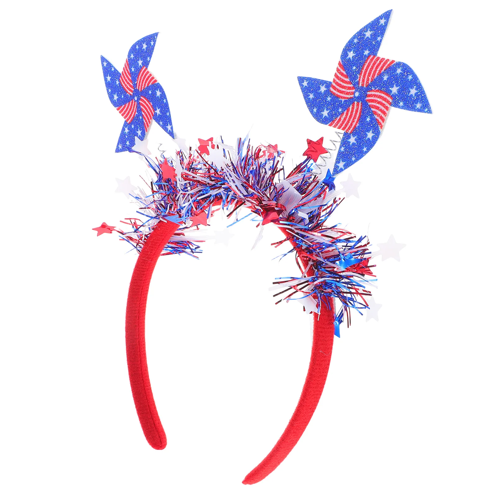 

Independence Day Windmill Headband Red White Blue Patriotic Accessories Girls American Felt Party Hat Celebrations Usa