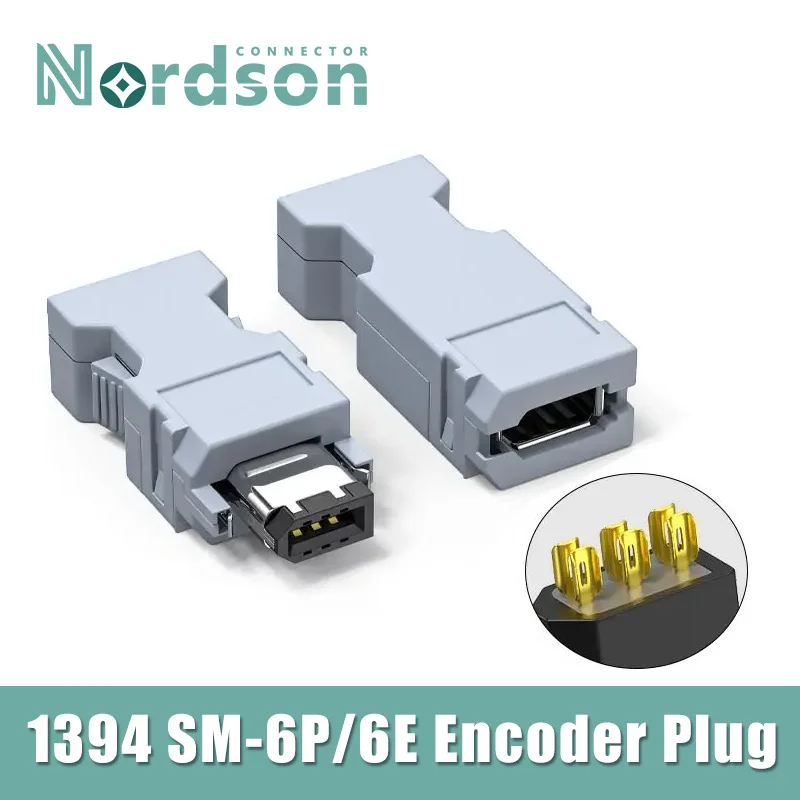 SM-6P/6E Connector 1394 Encoder Plug Compatible with Yaskawa Panasonic Delta Servo Driver Plug-in Connectors for 16-28AWG Wire