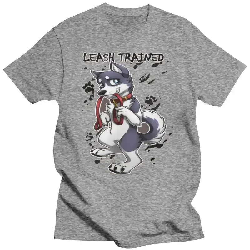 Fashion Cool Men T shirt Women Funny tshirt Leash Trained - Dark Blue Husky Customized Printed T-Shirt black t shirt for men