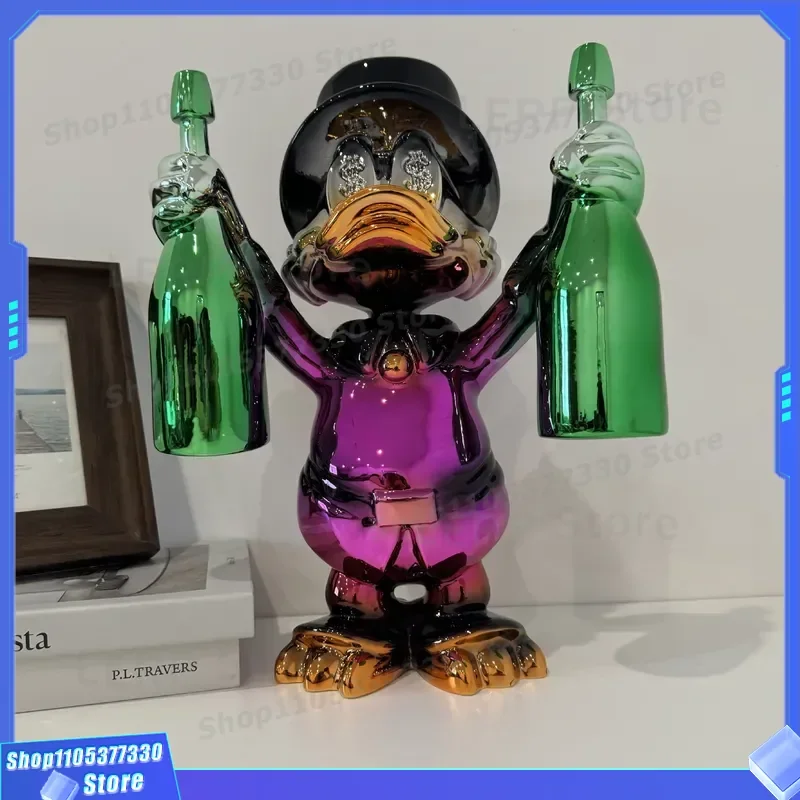 Light Luxury Electroplated Resin Beer Duck Ornament Modern Home Decor Living Room Entrance Craft Advanced Sense Desktop