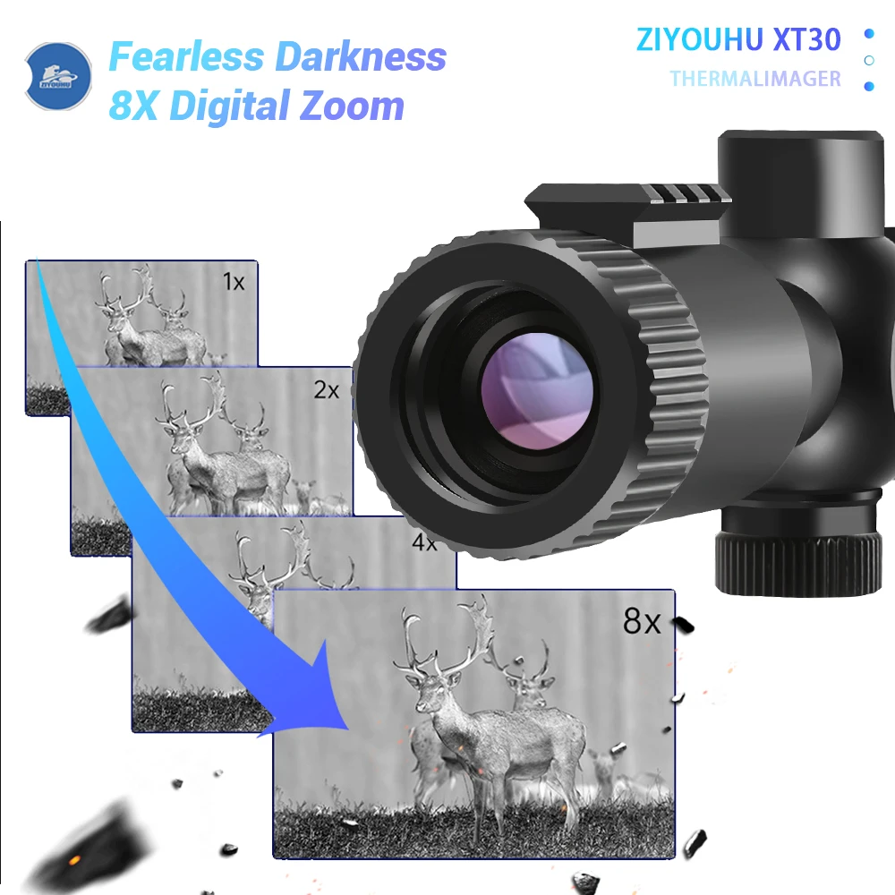 XT30 BDC Thermal Scope Sight 384x288 Shooting Hunting Aim Searching Hotspot Tracking 6 Pseudo Color Thermal Imaging Rifle Aiming