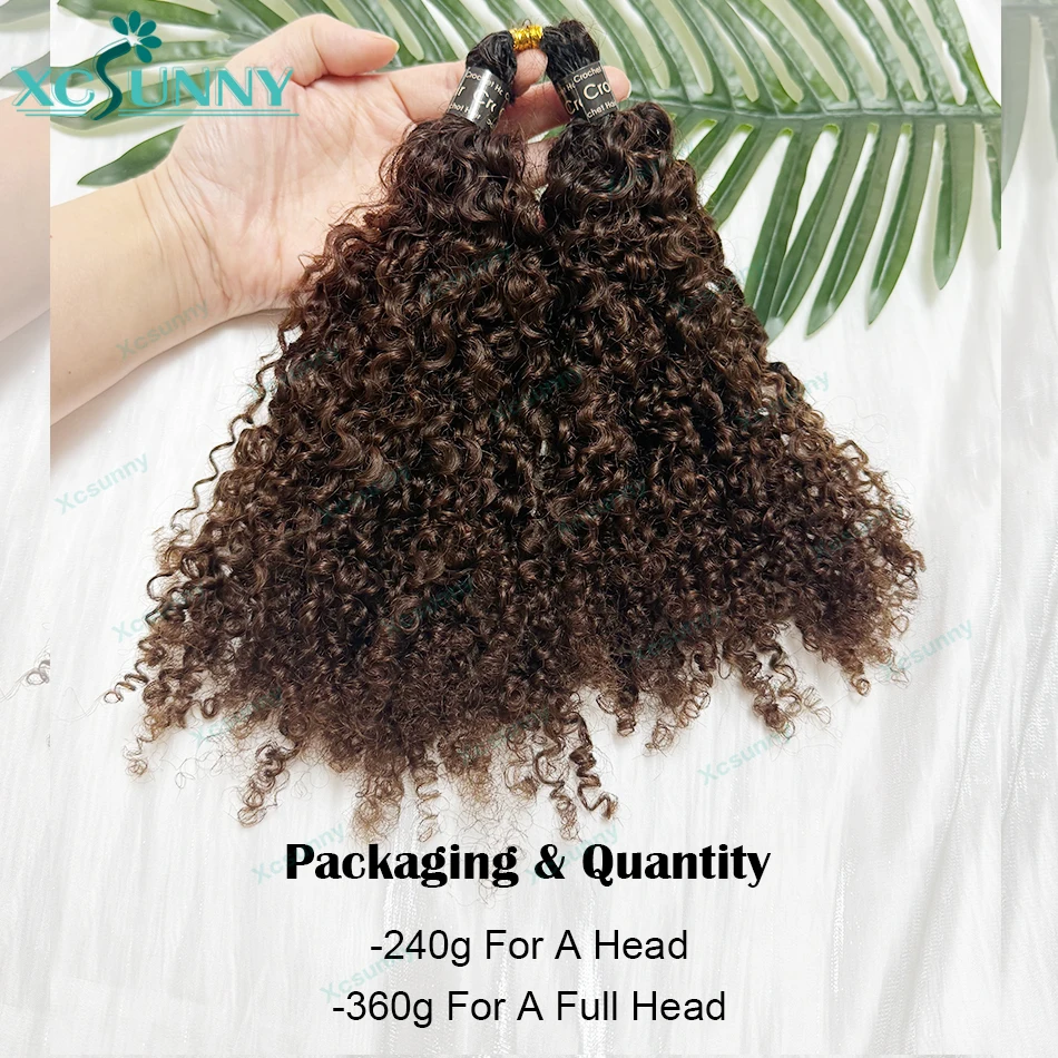 ريشة الكروشيه الشعر البشري الأفرو غريب مجعد أومبير 1b 4 الكروشيه وصلات شعر بشري قبل فصل Knotless لضفائر بوهو