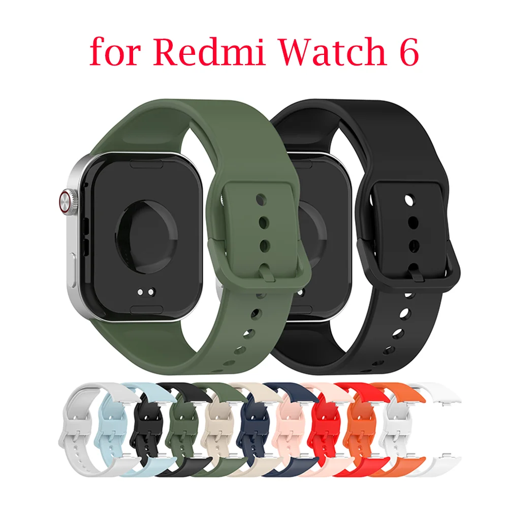 

Watch Strap for Redmi Watch 6 Liquid Silicone Colorful Buckle Accessories