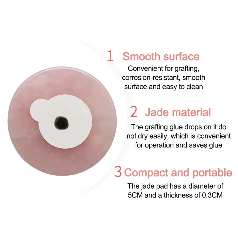 New Pink Green Jade Stone Glue Pallet Eyelashes Extensions Reusable False Eye Lashes Adhesive Pallet Pad Holder JJMGJ03