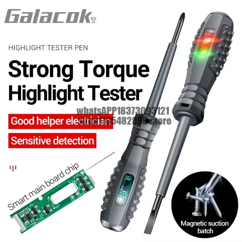 Multifunctional Electrician Test Screwdriver AC Non-contact Induction Test Pen Voltage Tester 70-600V Red Green Induction Lights