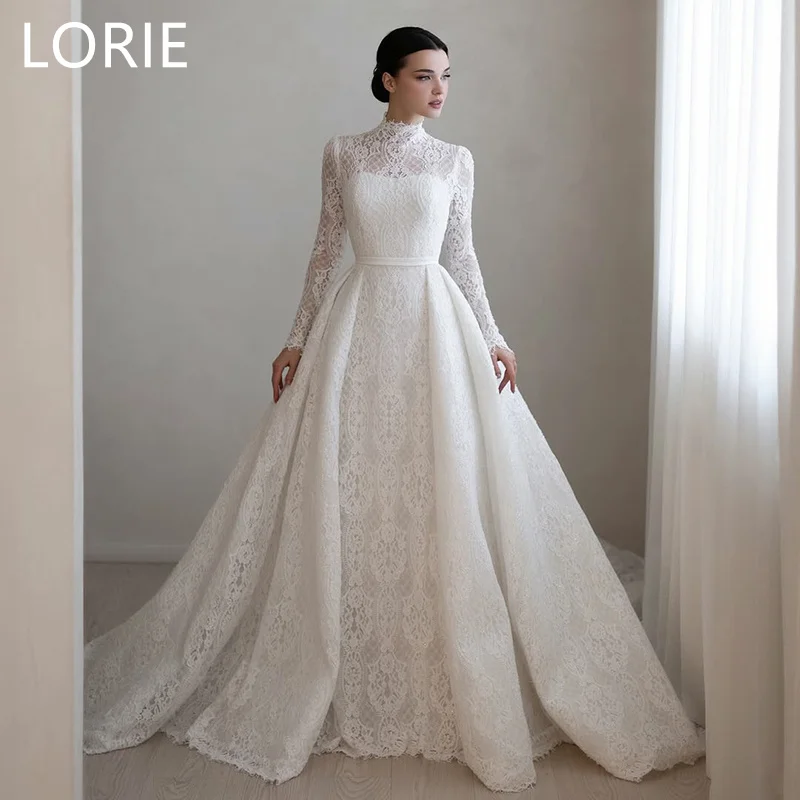 

LORIE A-line Princess Lace Appliques Elegant Wedding Dress Halter Wedding Gowns Generous Bride Gown Customized 2025