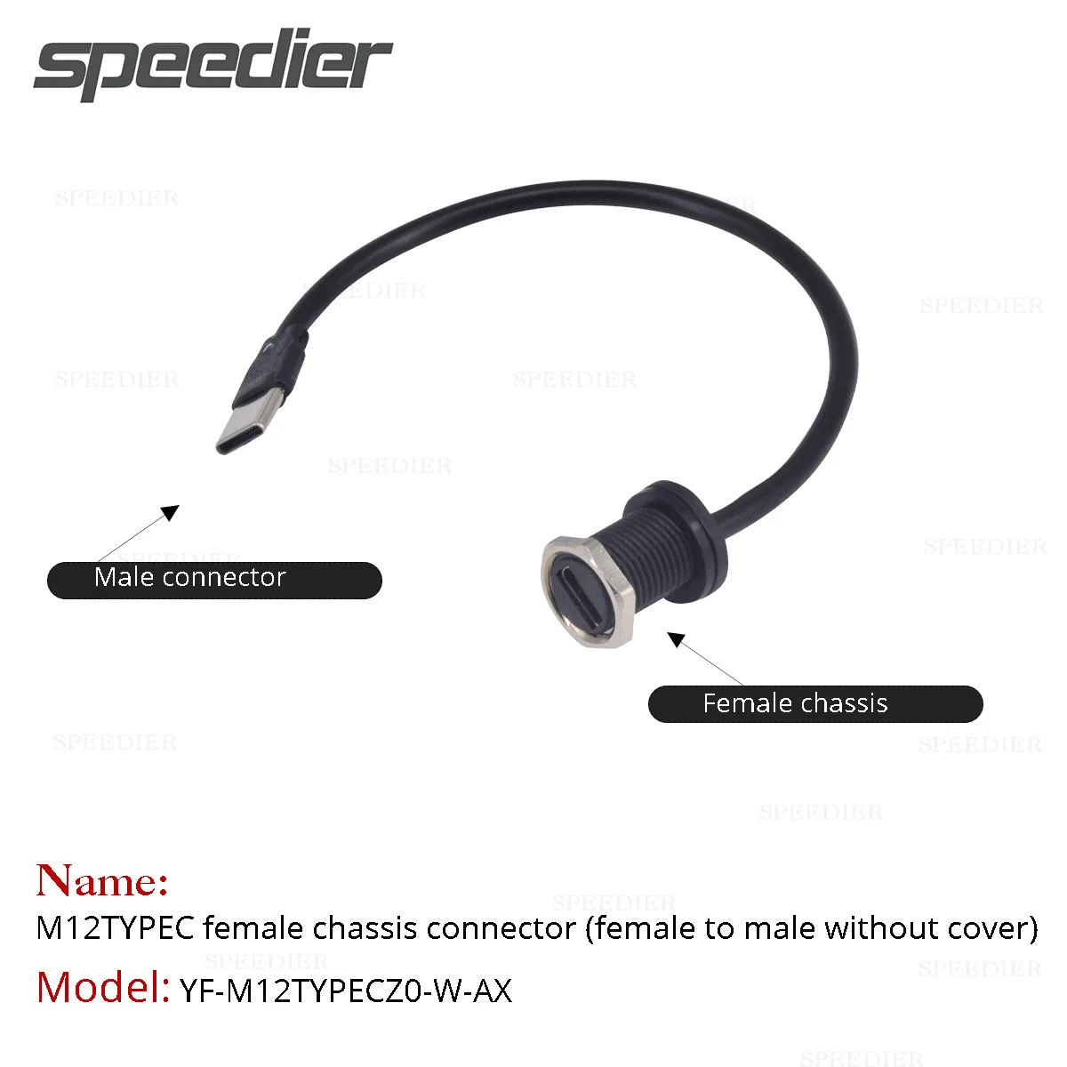 M12 USB 미니 타입 패널 고정 충전 어댑터, 익스텐션 DATA 신호, 암수 방수 데이터 케이블, 외부 방진