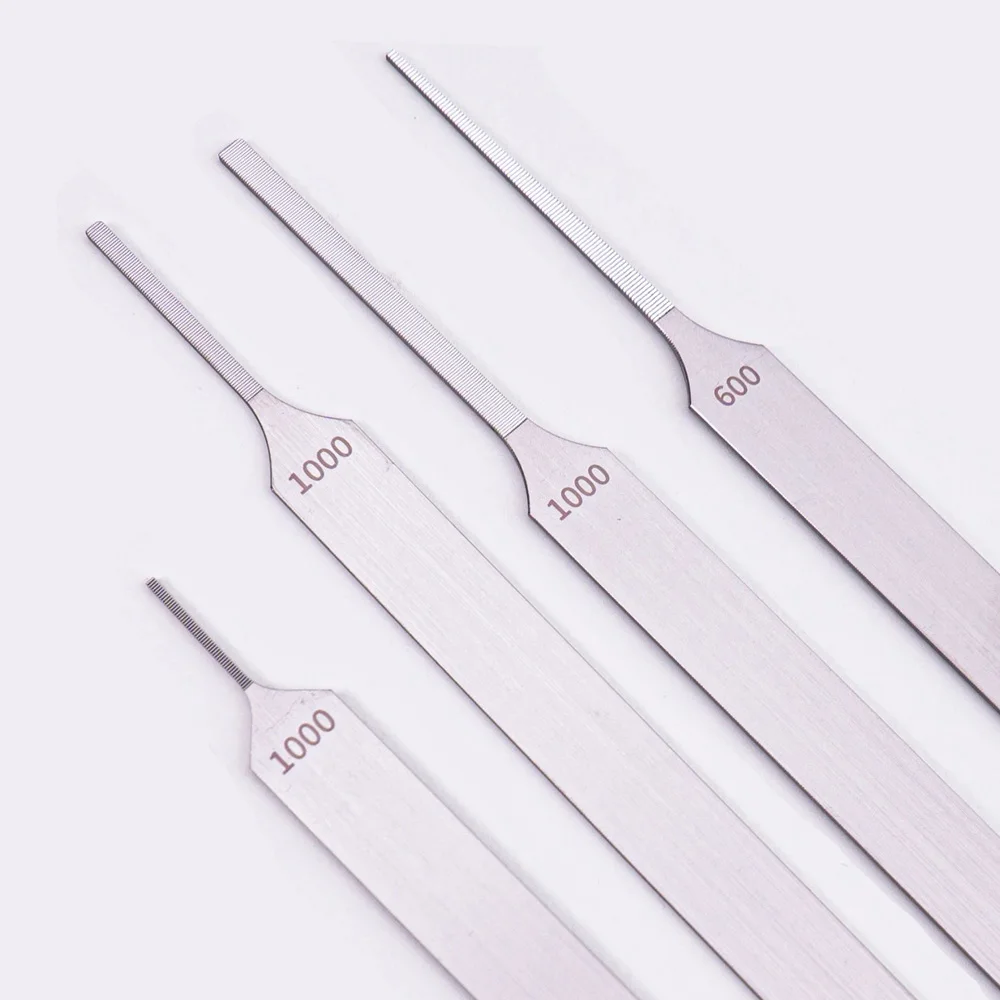 Double Sided Model Sanding File with Narrow Nose 1mm-3mm Widths for Deep Sanding into Crevices Holes And Narrow Model Parts
