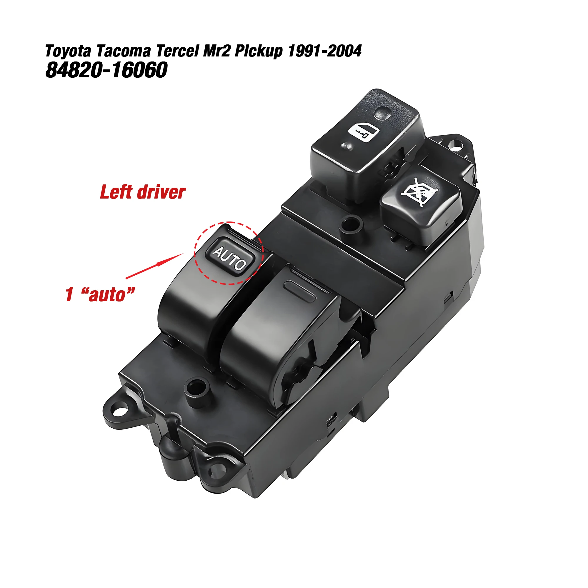 

9 pins 84820-16060 8482016060 For Toyota Tacoma Tercel Pickup Mr2 T100 1991-2004,Power Master Window Control Switch Button