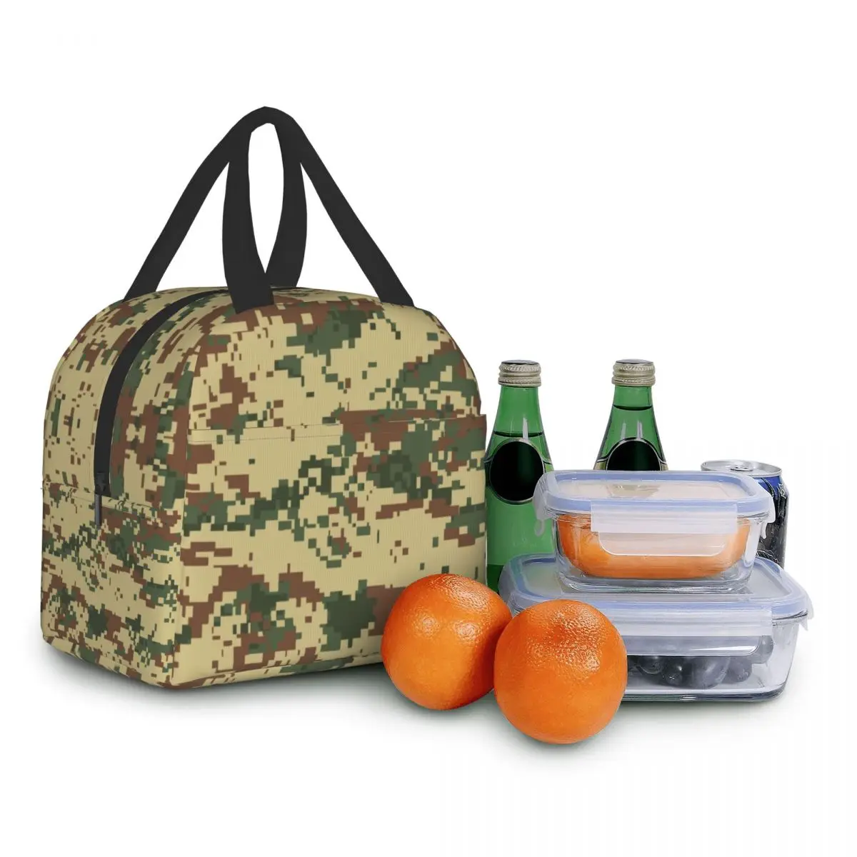 Borsa da pranzo isolata mimetica militare per donna impermeabile Army Camouflage Cooler Thermal Lunch Tote Office Picnic Food Bento Box