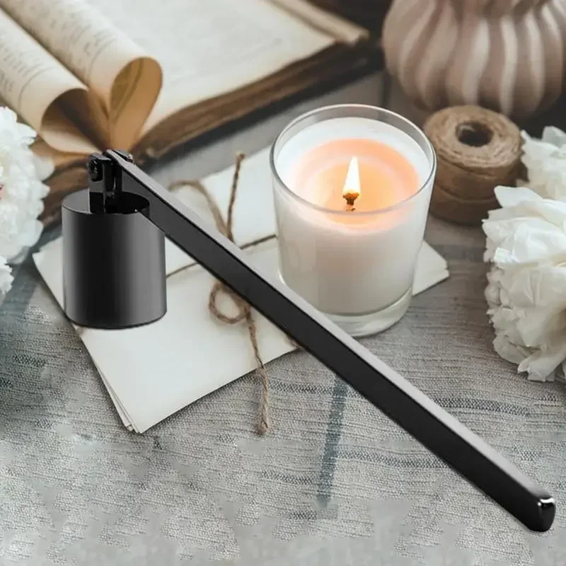 Candle Wick Snuffer Stainless Steel Candle Extinguisher Snuffer Accessory with Long Handle for Put Out Candle Flame