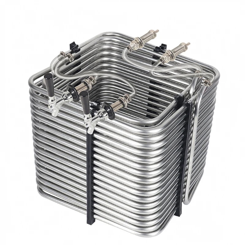 Beer Cooler Coil Tubing for Jockey Box, 2-Layers Square Shape Homebrew Coiling Chiller Cool Beverages Dispenser,Space Saving