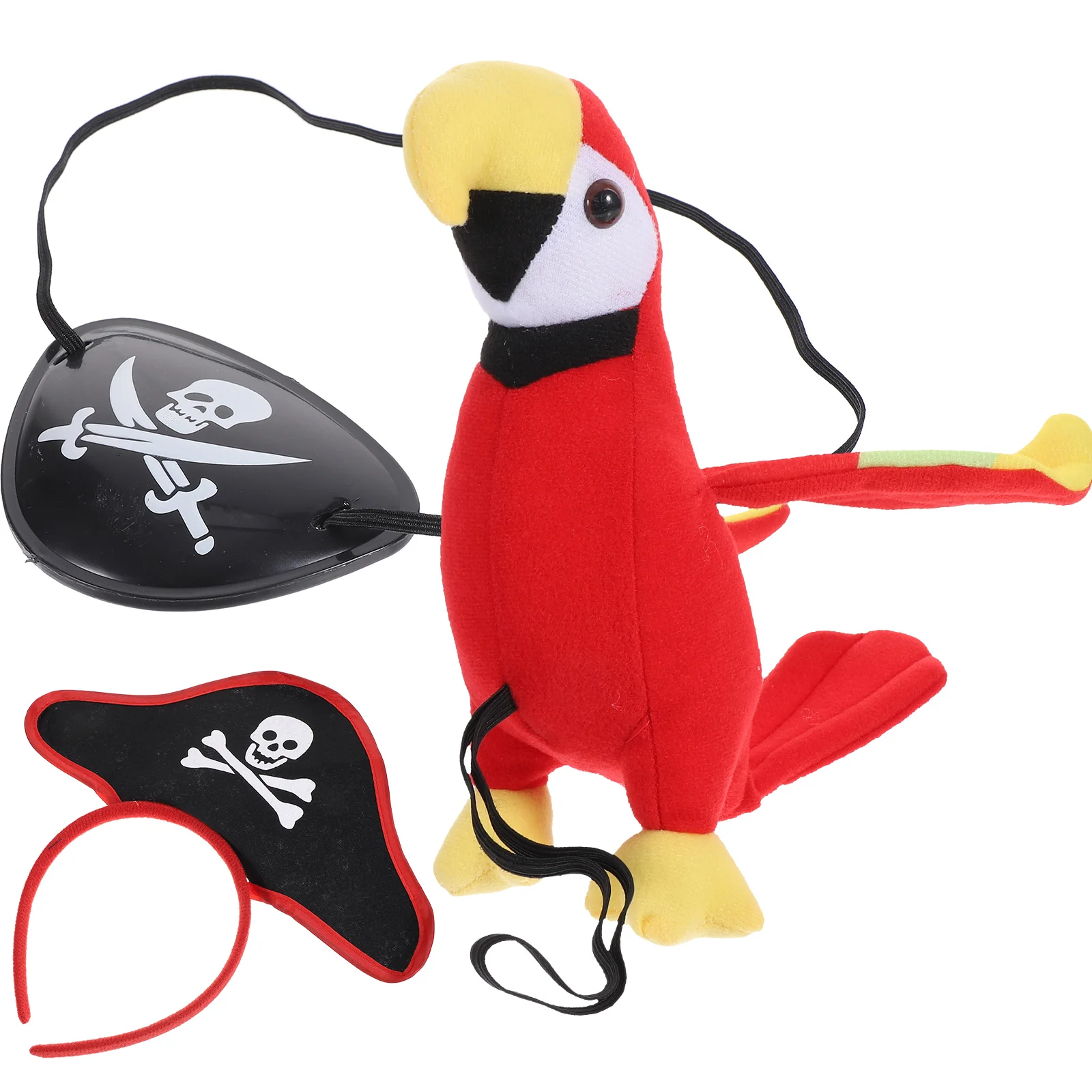 

1 Set Pirate Parrot Set Funny Pirate Eye Patch Headband Decor Prop Pirate Headwear Eye Mask Parrot Role Playing Prop Set Bird