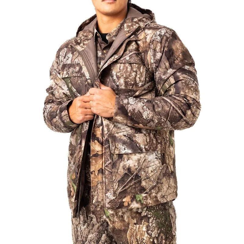 

Realtree Men's Edge/Timber/Max-7 Camo Hunting Insulated Cold Weather Parka Jacket - Wind-proof, Mid-weight and Super Warm