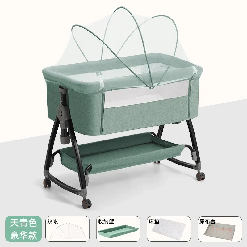 

Multifunctional Foldable Baby Bed Portable Newborn Cradle Bed Children's Baby Bed Splicing King