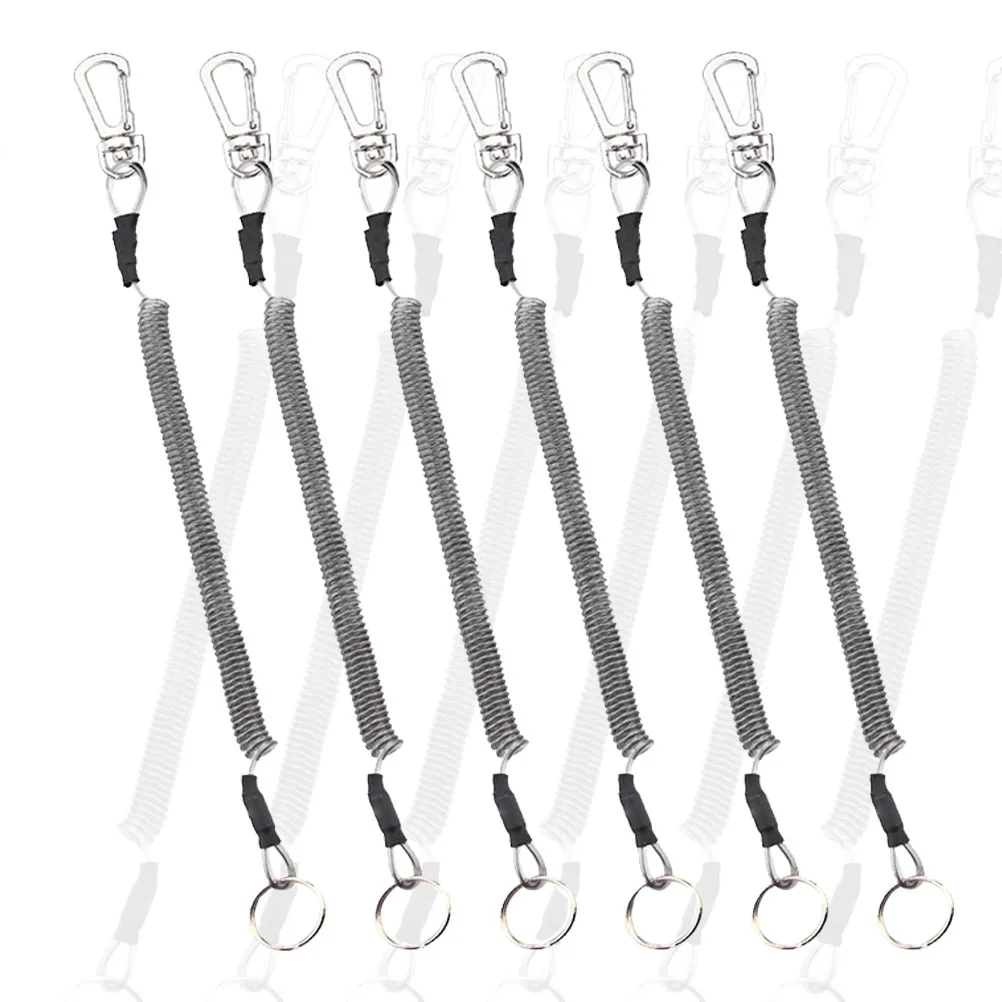 6 قطعة حامل قضيب الصيد حبل الربيع مكافحة خسر حبل لملحقات الصيد في الهواء الطلق قابل للسحب أدوات معدات الأمن المرنة