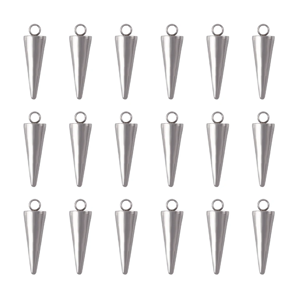 

100pcs 304 Stainless Steel Pendants Cone Charms Golden Plated For Women Necklace Earring Jewelry Making Supplies 8.5~18x3~7mm