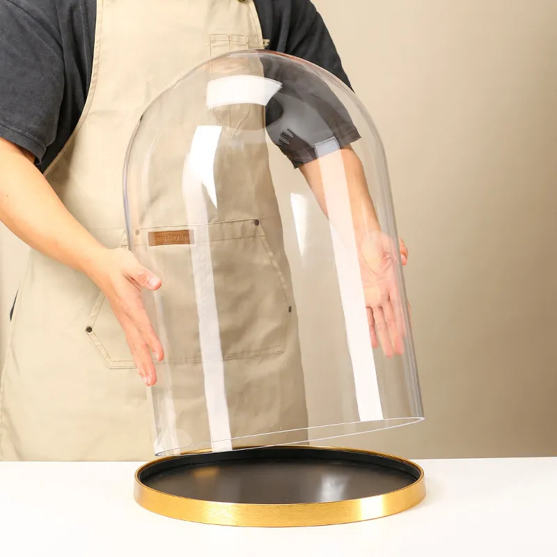 Transparent glass cover Commercial jewelry display Dust-proof decorative cabinet Model Craft ornament Dust cover