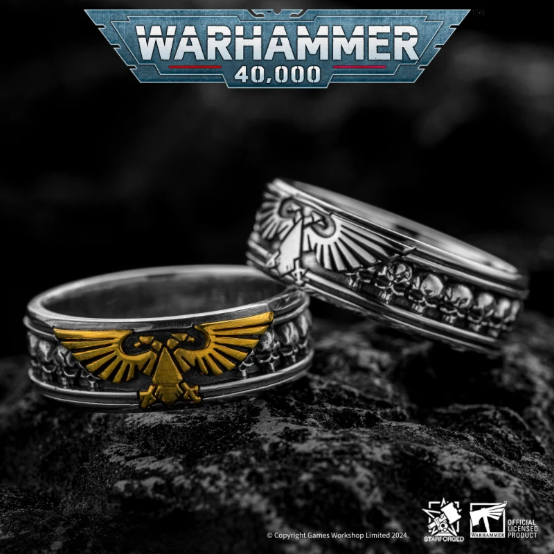 

Starforged Sky Eagle Emblem Ring Warhammer 40K Game Peripheral Products Silver Fashion Popular Ring