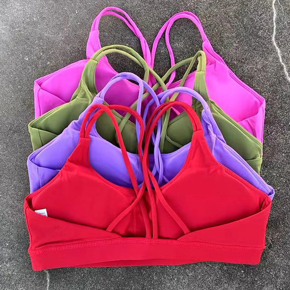 Women Sports Bra Cross Strap Top Women Push Up Sport Bra Yoga Gym Crop Top Brassiere Fitness Top Sport Bra Breathable Bras image 3