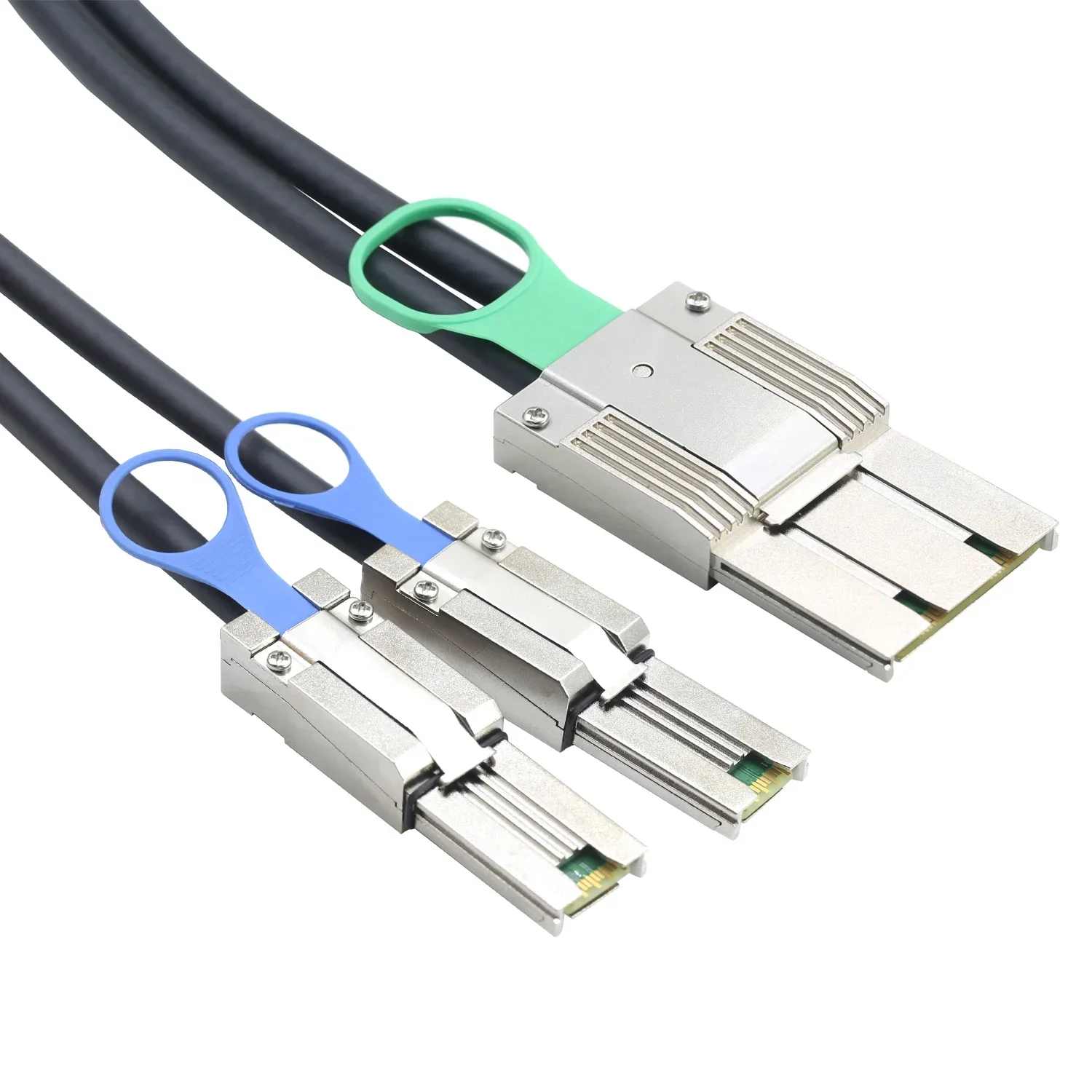 Zinc Alloy Dual express iPass MINI SAS HD SFF-8088 8X 68P High-Speed I/O male to 2X SFF-8088 26P male Active assemblies cable